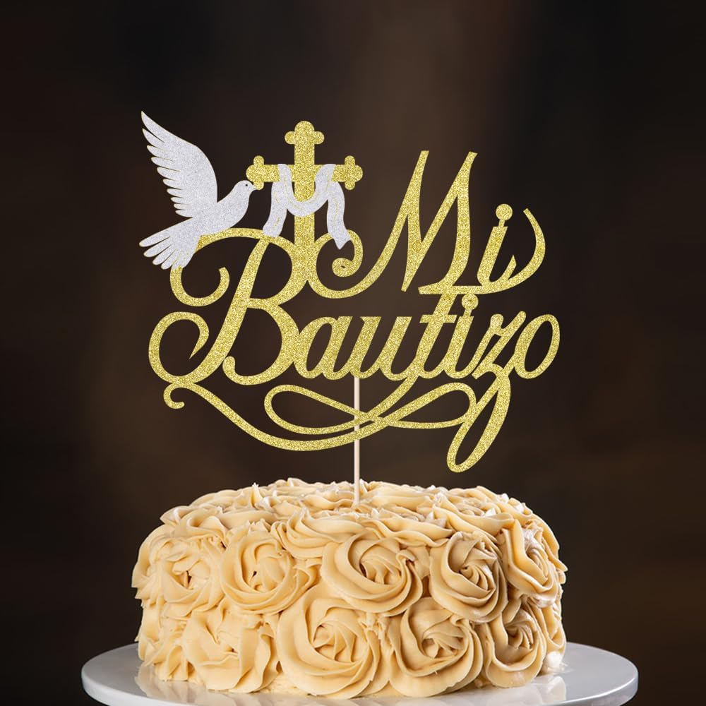 Mi Bautizo Cake Topper-eid Cake Topper,First Holy Communion,Baptism,Religious God Bless Cake Decorations Supplies (8)
