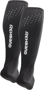 Rehband Neoprene Achilles Tendon Brace for Men & Women, 1 Pair Ankle Brace Supports Achilles Tendonitis & Pain Relief, Compression Sleeve against cramps, Colour:Black, Size:Medium