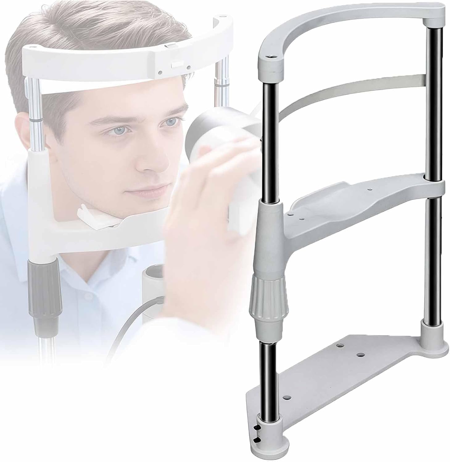 ERICAT Vision Training Forehead Bracket, Ergonomic Forehead Chin Support Bracket, 0-95mm Distance Liftable, Adjustable Height 105-200mm from Base to Head Support, Suit for Optometry Equipment