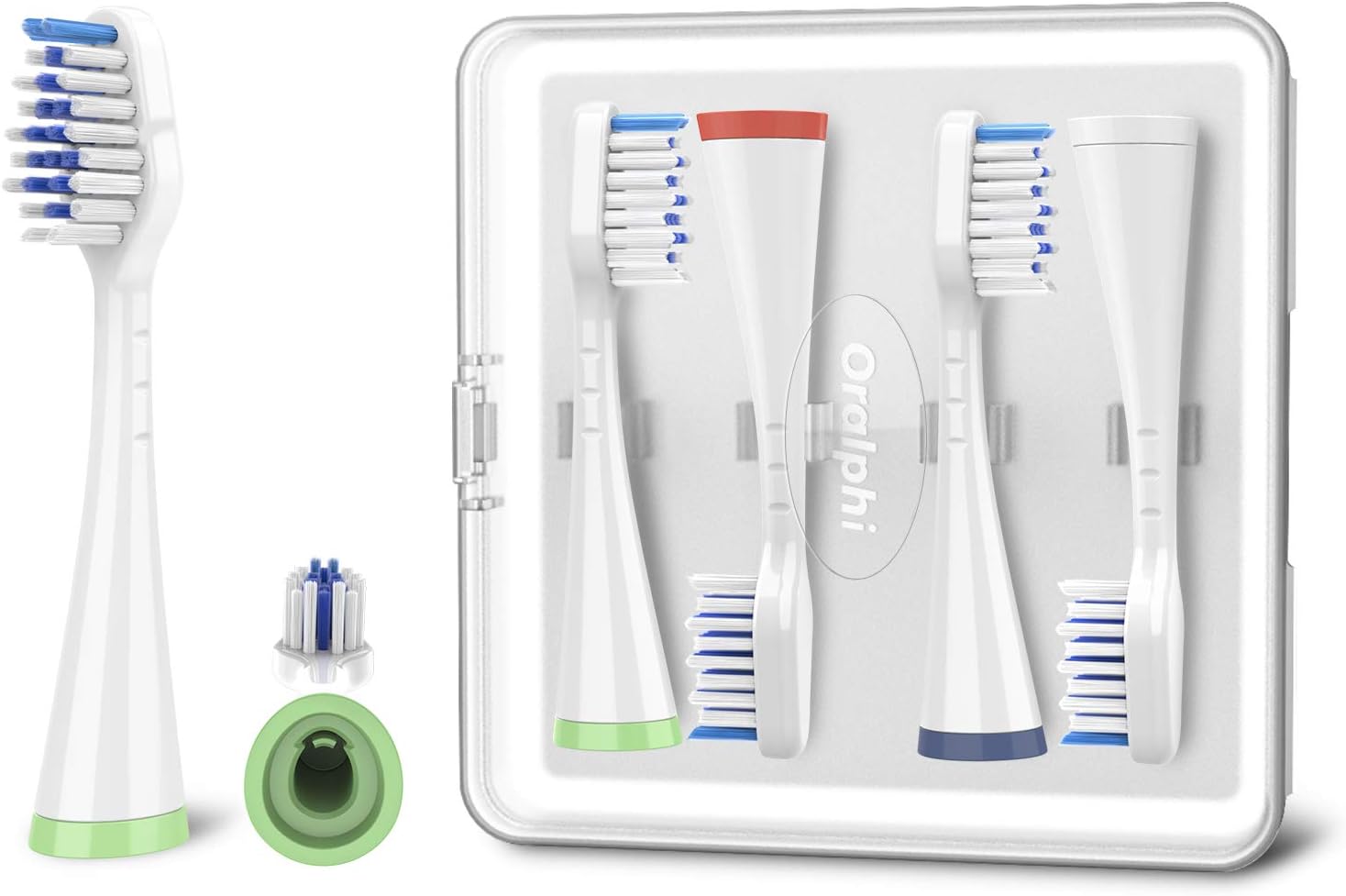Toothbrush Replacement Heads for Waterpik Complete Care 5.0/9.0 (CC-01/WP-861), STRB-4WW, (4-Pack, White)