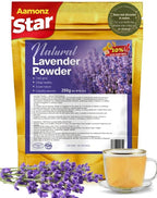 Culinary Lavender Powder (8.8 oz / 250g) - 100% Natural Ultra-Fine Lavender Flower Powder - Edible Grade for Baking, Drinks & DIY Beauty - Naturally Gluten-Free & Caffeine-Free - Non-GMO