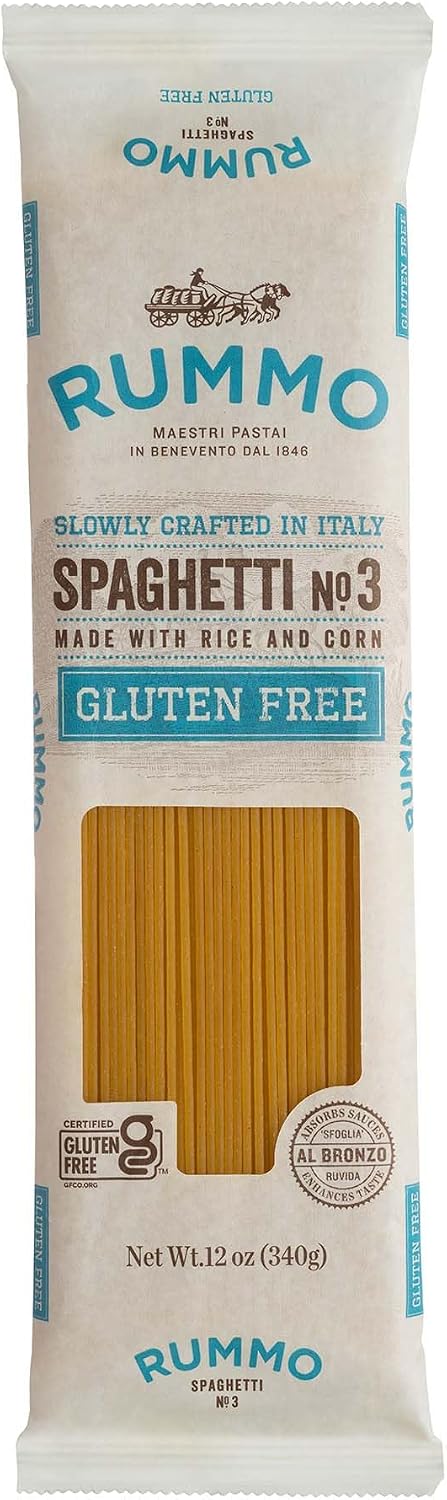 Rummo Gluten Free Spaghetti Pasta N.3 - Corn & Rice Pasta Noodles, GF Spaghetti, Thin Pasta Noodles, Italian Pasta - 12 Ounce (Pack of 1)