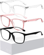 Oilway Blue-Light Blocking Glasses for Women Men - 3Pack Computer Reading/Gaming/TV/Phones Glasses Anti Eyestrain