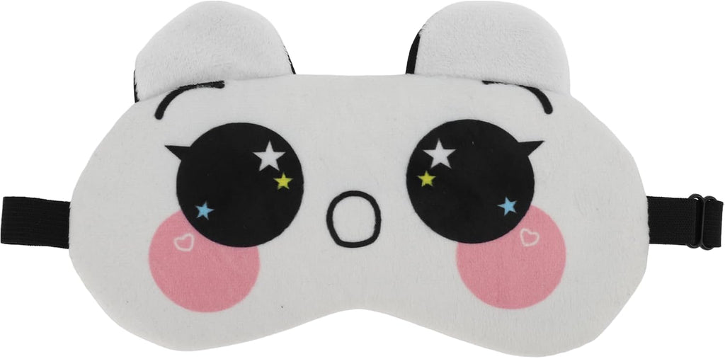 VOCOSTE Soft Cartoon O-Mouth Sleep Mask Beige White Eye Shade Cover for Travel for Rest