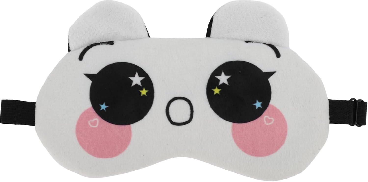 VOCOSTE Soft Cartoon O-Mouth Sleep Mask Beige White Eye Shade Cover for Travel for Rest