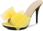 Womens Summer Mule Sandals Stiletto High Heel Dressy Shoes
