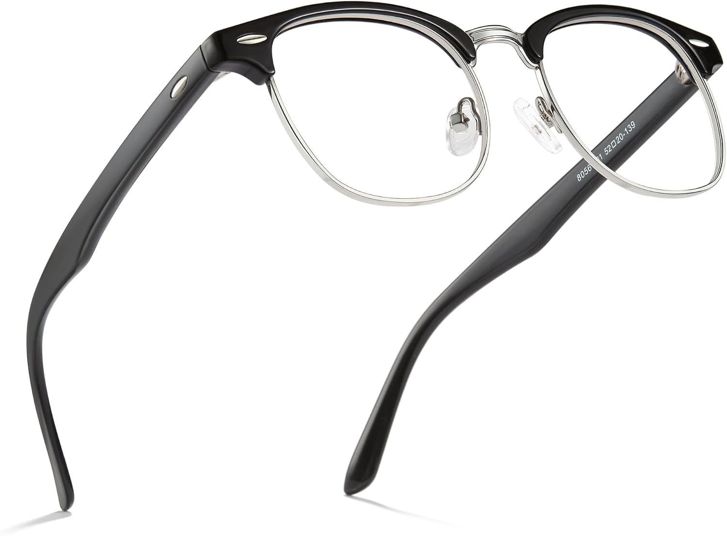 Cyxus Blue Light Glasses Men Retro Semi Rimless Clear Blue Light Glasses for Computer Eye Strain Gaming Glasses Anti Harmful Blue Light for Men Women