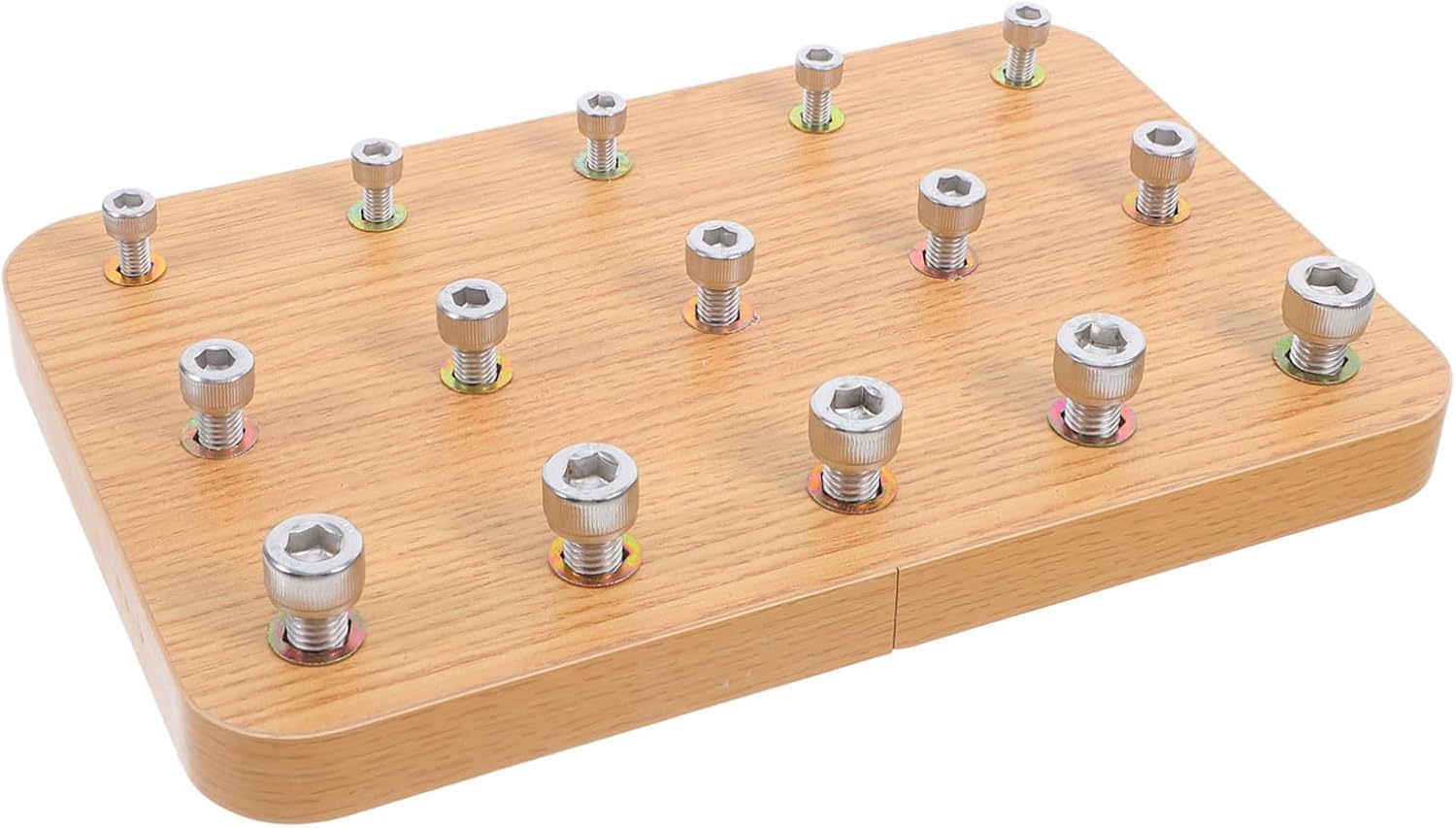 Hand Eye Coordination Trainer Rehabilitation Board with Wooden Nuts and Bolts Finger Exercise Device for Occupational Therapy 9.44X6.10X0.70 Inches