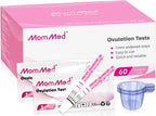 MomMed Ovulation Test Strips (LH60) with 60 Collection Cups, Reliable LH Surge Predictor OPK Kit, Accurately Track Ovulation Test, High Sensitivity Result for Women Home Testing