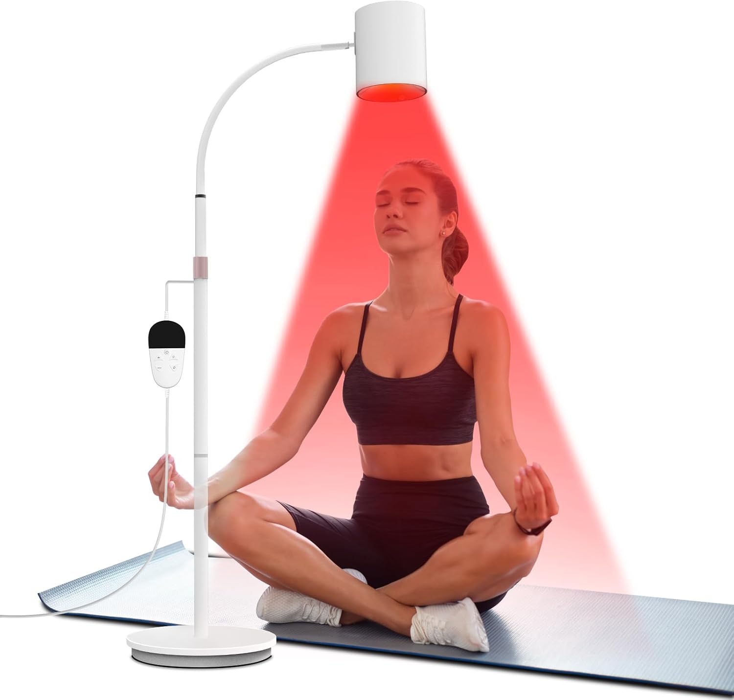 Red Light Lamp with Stand, Red Lights COB Chip Designed, with 10/20/30 Mins Auto Timer, Angle Adjustment, Near Infrared Light Therapy for Home/Office Use(660nm&850nm&940nm)
