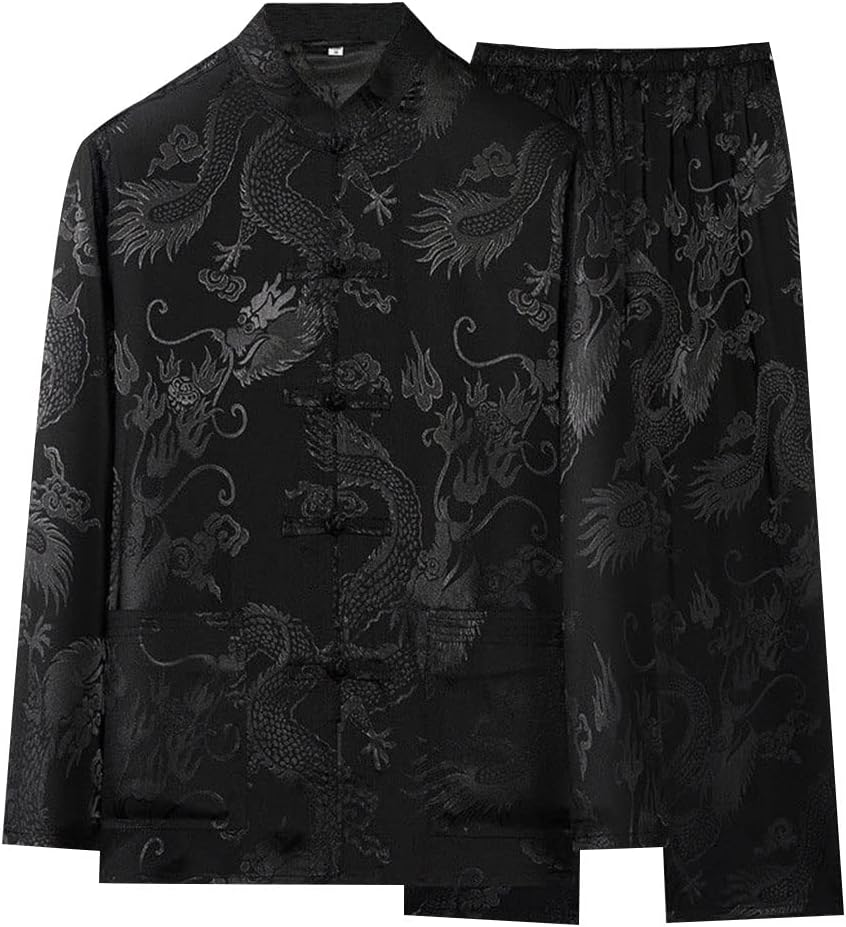 Kung Fu Uniform for Men Shirt Suit Chinese Traditional Tang Hanfu Martial Arts Wing Chun Tai Chi Training Cloth Pants
