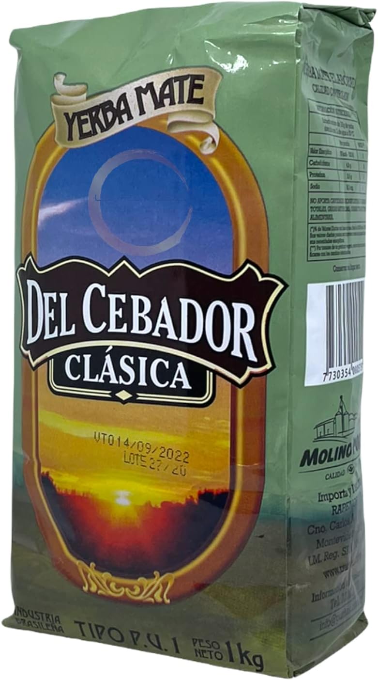 Del Cebador Yerba Mate Clásica Tradicional From Uruguay, 1 kg / 2.2 Lbs