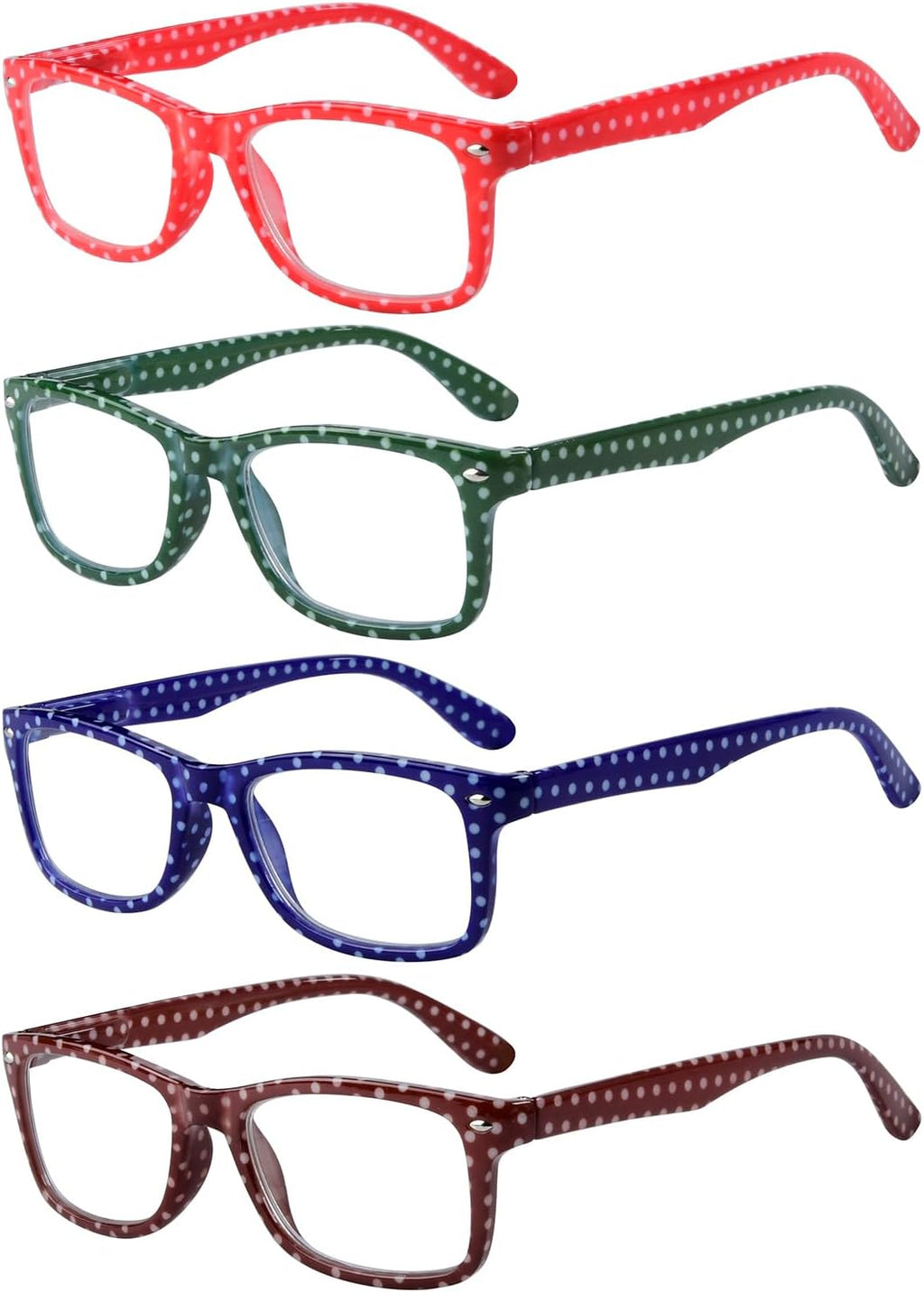 Eyekepper 4 Pack Reading Glasses Polka Dots Design Readers for Women Reading