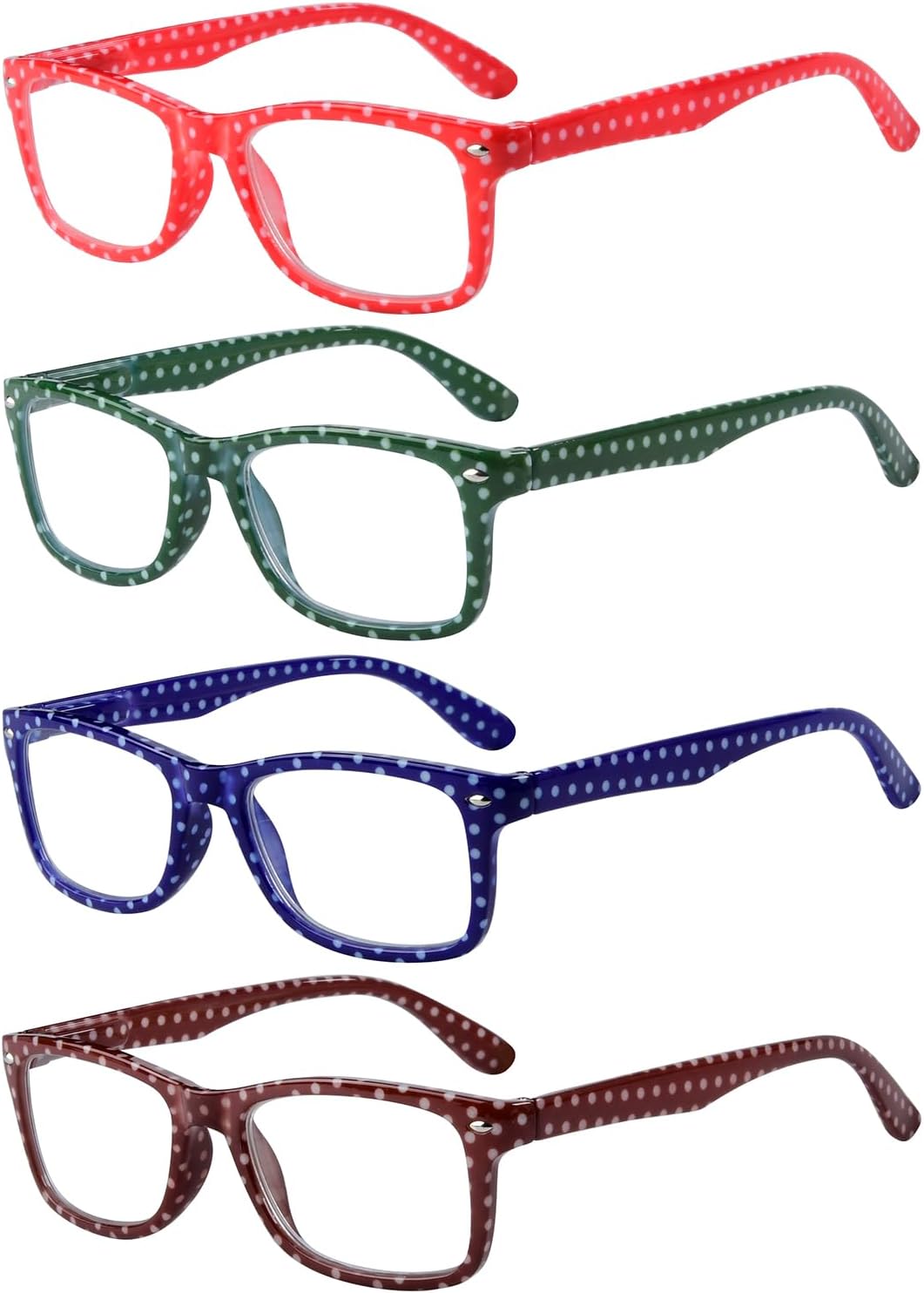 Eyekepper 4 Pack Reading Glasses Polka Dots Design Readers for Women Reading