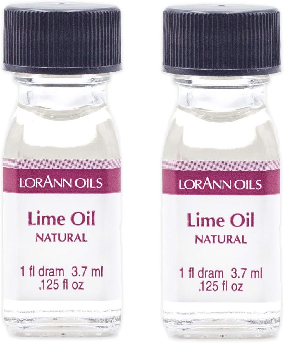 LorAnn Oils Super Strength Flavoring, Used For Candy Making, Flavoring Extracts, Baking, Hard Candy, & Flavor Oils - Bold, Natural Flavors 4X Stronger Than Extracts - Lime Oil, Pack of 2, 0.125 fl oz