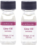 LorAnn Oils Super Strength Flavoring, Used For Candy Making, Flavoring Extracts, Baking, Hard Candy, & Flavor Oils - Bold, Natural Flavors 4X Stronger Than Extracts - Lime Oil, Pack of 2, 0.125 fl oz