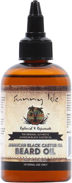 Sunny Isle Jamaican Black Castor Oil Beard Oil 4oz | Conditioning Growth Oil for Thicker Facial Hair | Softens, Strengthens Beards & Mustaches | Hydrates Skin