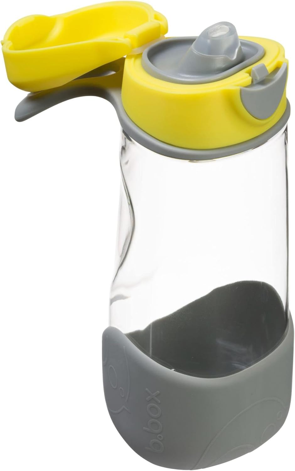 b.box 15oz Sport Spout Kids Water Bottle for School, Sports, Daycare - No-Straw Design for Easy Cleaning - Leakproof - Ergonomic Triangle Grip - Dishwasher Safe, BPA Free, PFAS Free - Lemon Sherbet