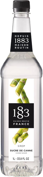 1883 Pure Cane Sugar Syrup for Drinks, Made in France, 1 Liter Plastic Bottle