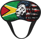 Lion America Flag Guyanese Flag Sleep Mask for Men Women Soft Skin-Friendly Eye Cover Airplane Travel Essentials Night Sleeping