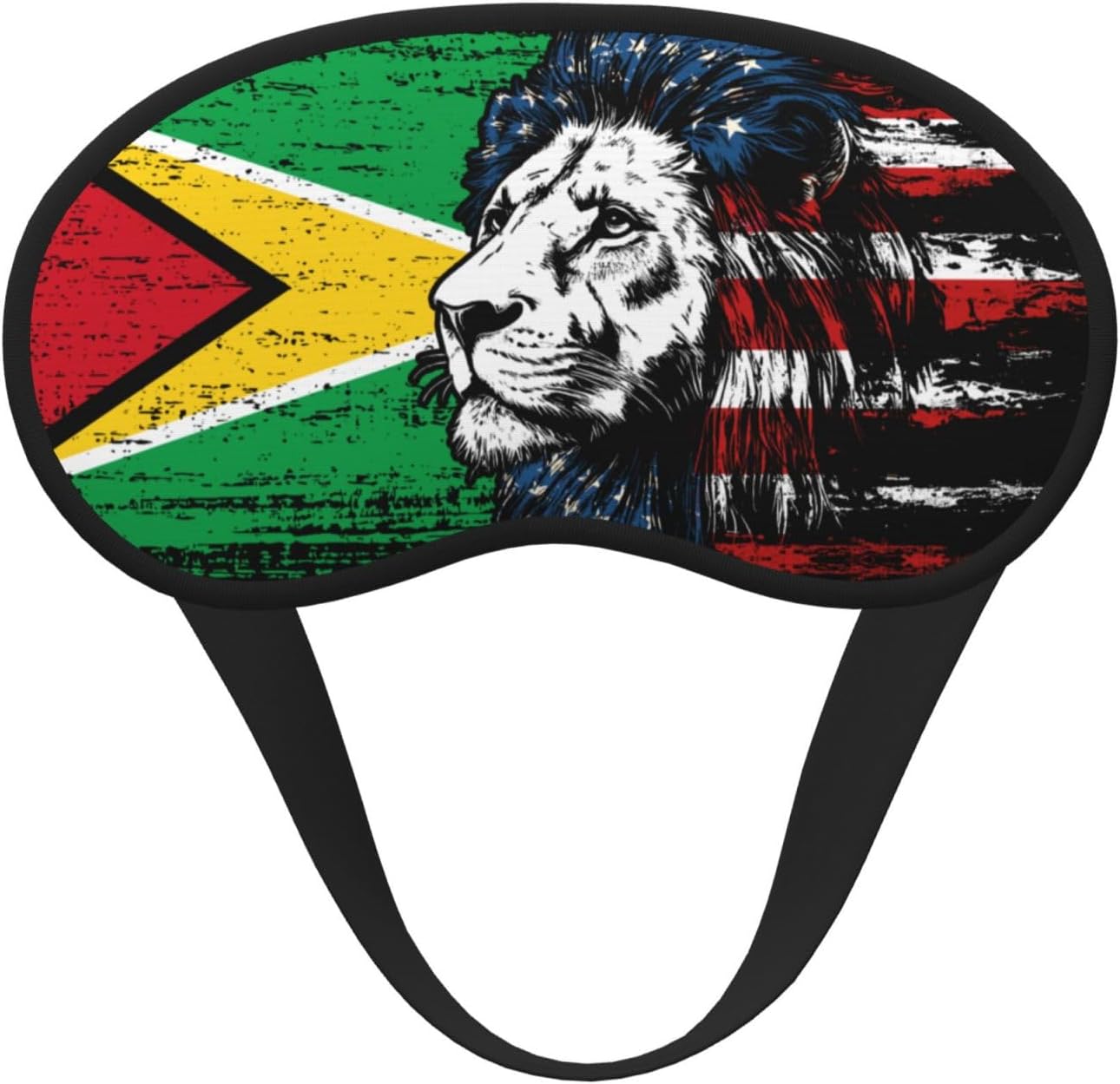 Lion America Flag Guyanese Flag Sleep Mask for Men Women Soft Skin-Friendly Eye Cover Airplane Travel Essentials Night Sleeping