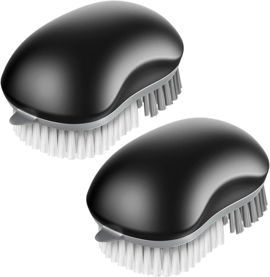 MR.SIGA Fruit and Vegetable Cleaning Brush with Non Slip Comfortable Grip, Pack of 2, Black