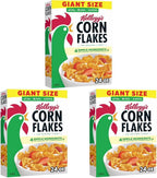 Kellogg's Corn Flakes Breakfast Cereal, Kids Cereal, Family Breakfast, Giant Size, Original, 24oz Box (1 Box) (Pack of 3)