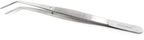 Lab Tweezers High Precision Forceps, 6" (15.2 cm), Fine Strong Angled Point tweezers, Stainless Steel