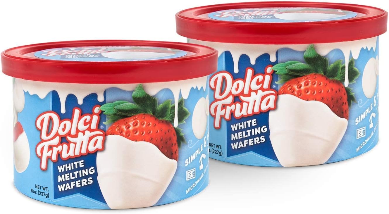 Dolci Frutta White Melting Wafers, 8 ounce (Pack of 2) | Simply Microwave, Dip & Done! Always Gluten-Free and Nut-Free