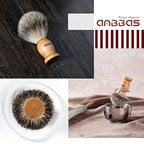Anbbas 4in1 Badger Hair Shaving Brush Set, with Goat Milk Soap Refill,Stainless Steel Stand Holder and Soap Bowl,Perfect for Men Gift Baber Style Wet Shave