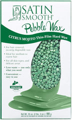 Satin Smooth Citrus Mojito Pebble Wax, Thin-Film Hard Wax for Medium to Coarse Hair, No-Strip Hair Removal Wax for All Skin Types, 35 oz