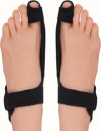 Thumb Valgus Corrector for Men and Women, Bunion Corrector, Big Toe Fixation with Thumb Strap & Adjustable Sole Straps! Lightweight, Breathable Material and Detachable Curved Aluminum Bar for All - Day Wear, 2 Pcs