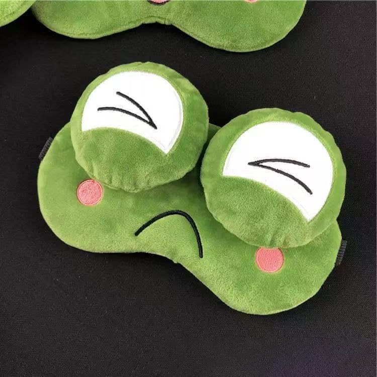 Style 02 Cute Frog Plush Sleep Eye Mask, 4D Cartoon Funny Eye Cover with Adjustable Strap, Soft Blindfold for Travel, Nap, Gift for Women Men