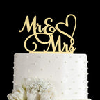 Mr and Mrs Cake Topper, Bride and Groom Sign Wedding/Engagement Cake Toppers Decoration, Mirror Gold Acrylic
