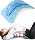 Back Stretcher Lumbar Backs Cracker with Magnet Backs Massager Lower Back Pain Relief Upgraded Multi-Level Support Stretcher Spinal Board Device for Herniated Disc, Sciatica, Scoliosis (Blue)