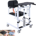GeRRiT Patient Lift Transfer Chair for Home,180° Split Seat for Elderly,W/Potty,4 in 1 Height Adjustable Patient Transfer Chair for Seniors Elderly Handicapped,Bathroom Wheelchair (Black)