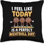 Perfect Meatball Day Italian Food Spaghetti Meatballs Throw Pillow
