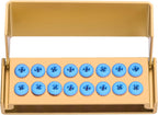 2Pcs 16 Holes Bur Block Holder with Silicon Cover Autoclavable Burs Block Case for Placing FG RA Burs (golden)