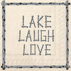 Boston International Ideal Home Range 20 Count 3-Ply Paper Cocktail Napkins, Lake Laugh Love, 5" x 5"
