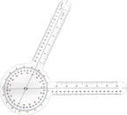 Goniometer 12 inch 360 Degree Protractor Transparent Orthopedic Angle Ruler Plastic Goniometer Professional Orthopedic Protractor Ruler for Physical Therapy Joint ROM,Rehab Sports Training(1 Pcs)
