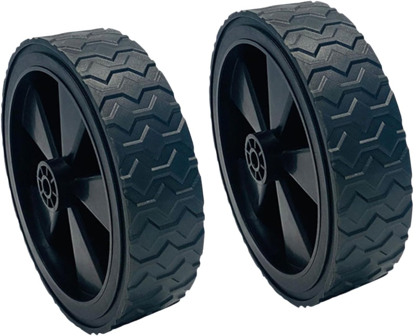 2 Pieces Replacement Wheels 5 Inch Hand Truck Wheels Heavy Duty Rubber Bearing Solid Pp Construction Suitable for Snow Blowers Garden Carts