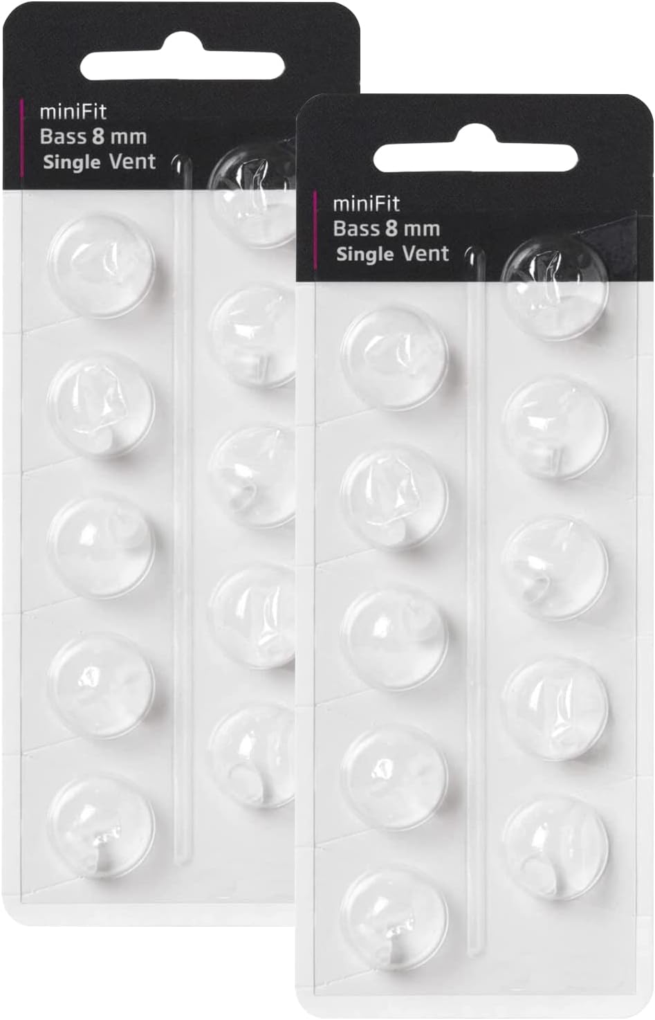 Hearing Aid Domes for Oticon Replacements, Oticon Minifit Single Vent Bass Domes (8 mm/2 Packs）, Universal Domes for Oticon Hearing Aid Supplies.
