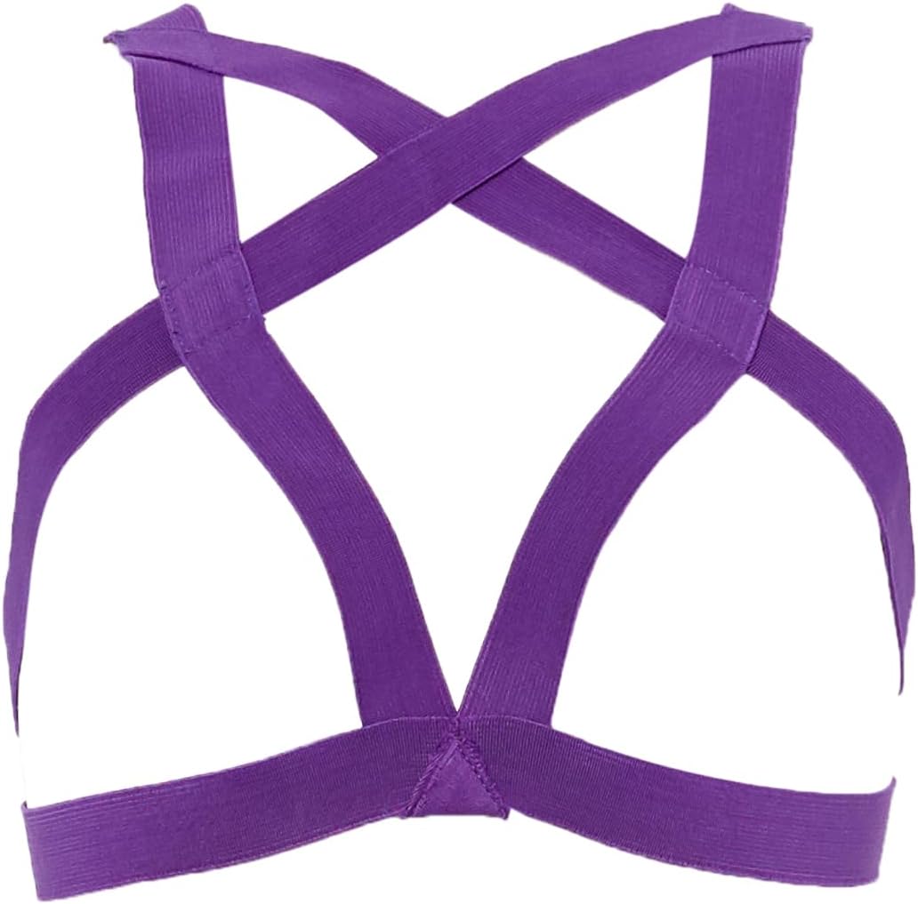 Daisy corsets Women's Purple Stretchy Body Harness Top