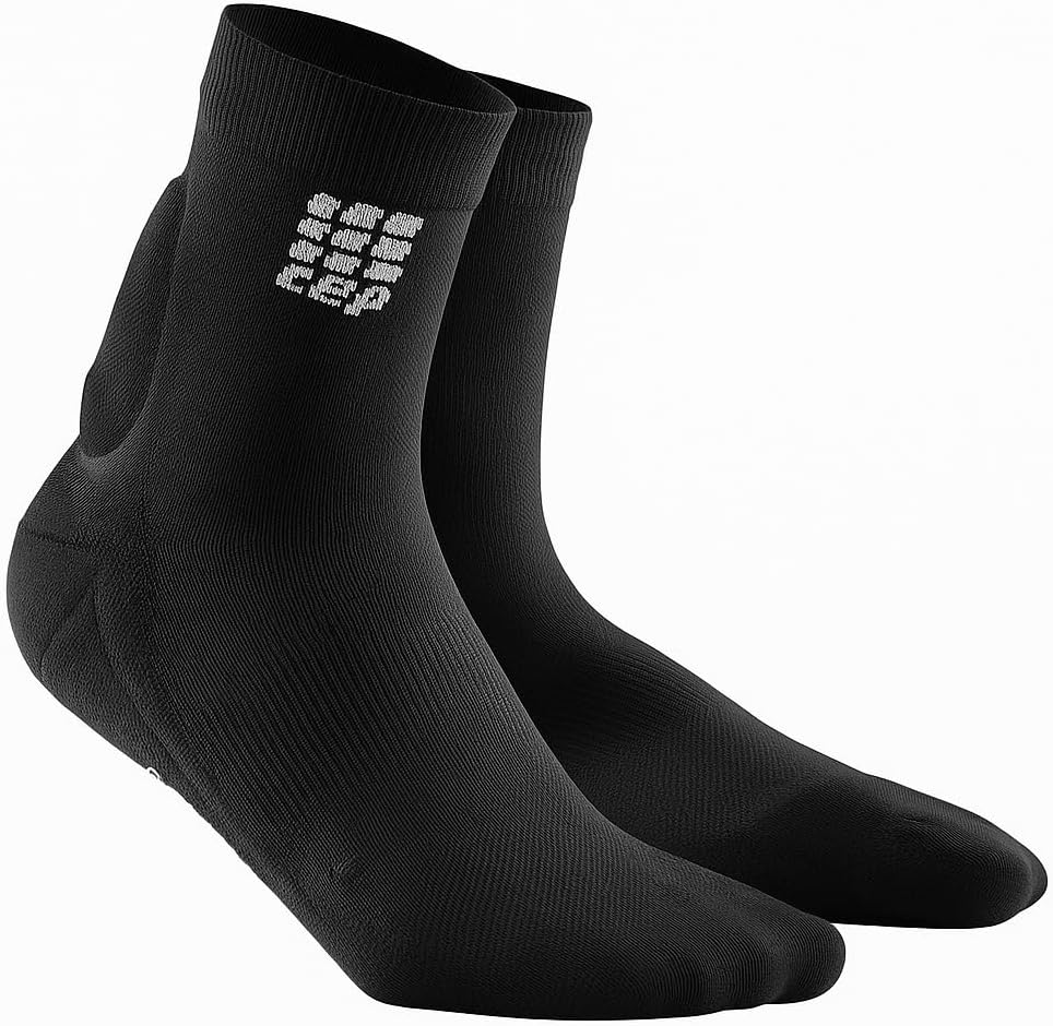 CEP Men's Mid Support Compression Achilles Support Short Socks | Injury and Recovery Muscle Stabilization