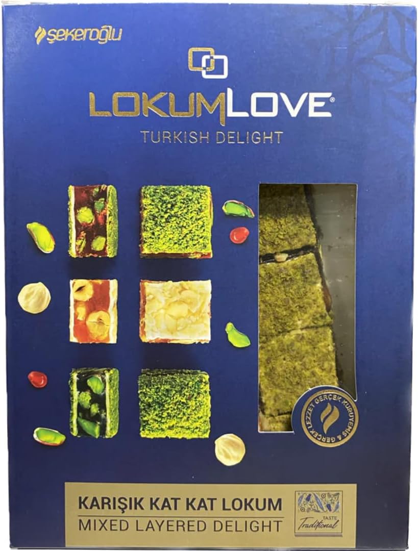 By Pufai Grocery, Sekeroglu Love Mixed Layered Delight Turkish Delight 350 Gram