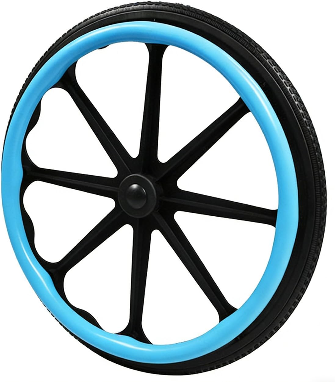Wheelchair Push Rim Covers,1 Pair 24inch Wheelchair Push Rim Covers Silicone Non-Slip Wear-Resistant Handrim Protective Cover for Rear Wheel Grips (Blue,22 in)