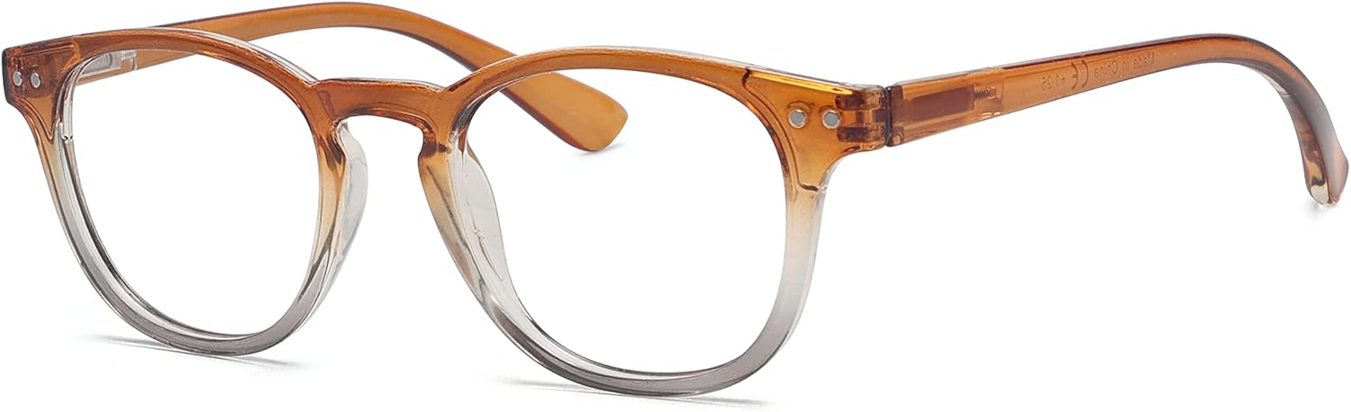Eyekepper Fashion Readers Womens Reading Glasses (Brown-Clear Frame, 0.00)