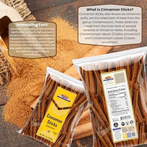 Rani Cinnamon Sticks 7oz (200g) - 36-44 Sticks - Strong Aroma, Perfect for Baking, Cooking & Beverages | 3+ Inches Length - Cassia Saigon Cinnamon from Vietnam | Kosher
