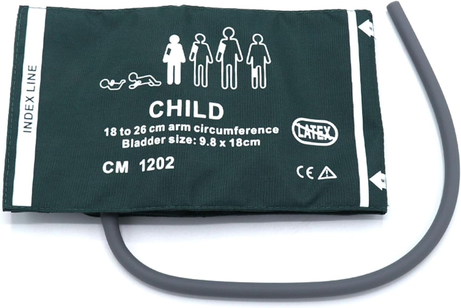 NIBP Blood Pressure Nylon Cuff with Bladder for Child Pediatric 18~26cm, 35cm Single Tube Reusable Replacement Universal Blood Pressure Cuff, No BP Connector