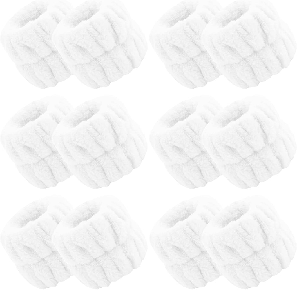 WHAVEL 6 Pairs Wrist Towels for Face Washing, Absorbent Spa Sweatbands to Prevent Liquid Spilling Down Arms